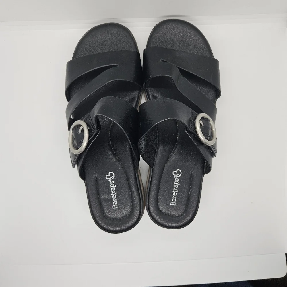 bareTraps black faux leather Romeo sandals size 7.5M